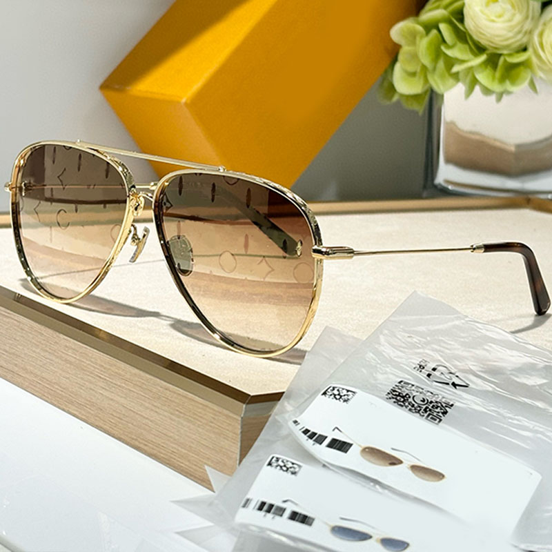 TOP Quality Eyeglass Pilot Sunglasses Designer Black Large Lens Glasses 1620U Top Letter Flower Pattern on Metal Frame Mens Womens Retro Driving Luxury Glasses