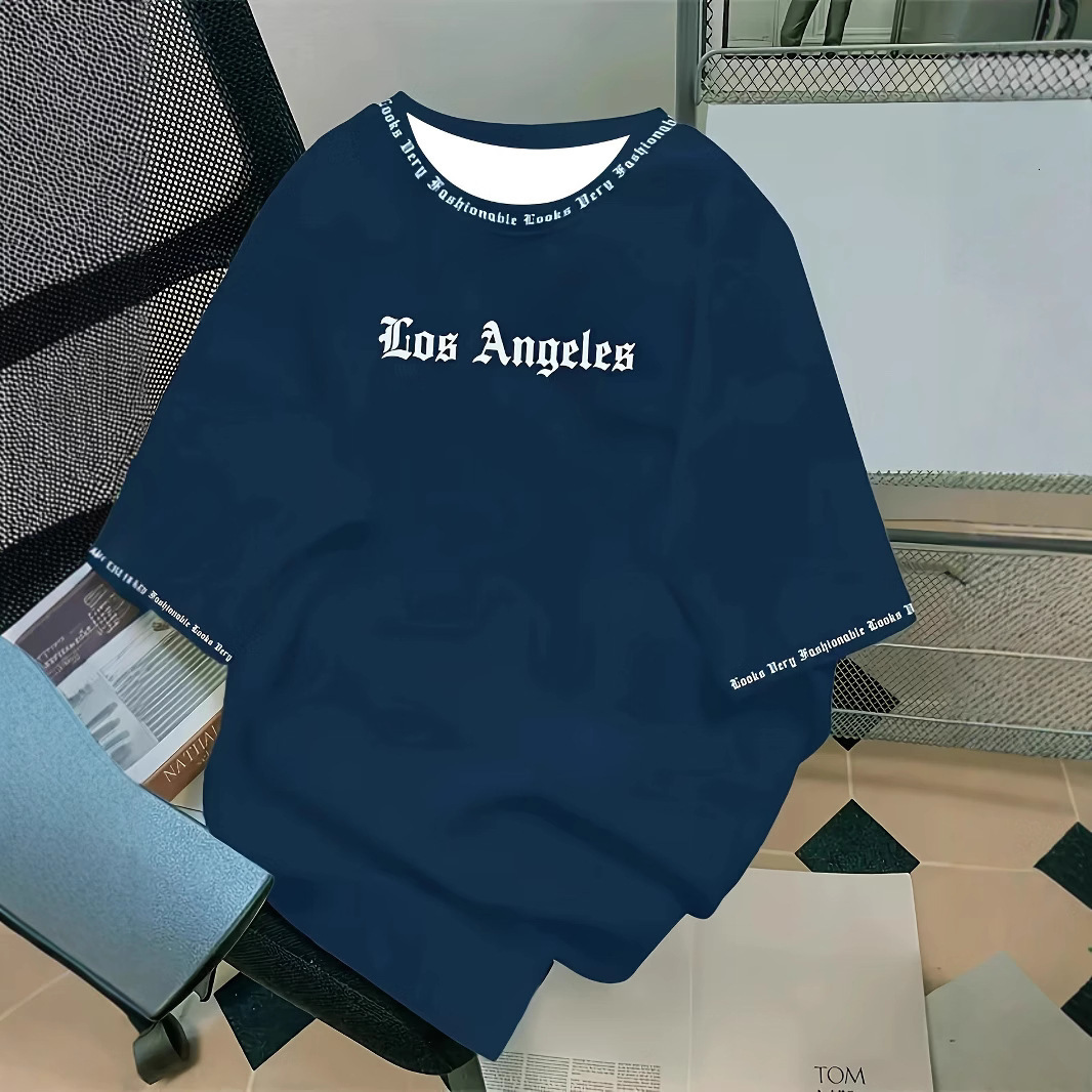 designer t-shirt mens fashion style letter printed round neck tshirt soft and breathable luxury short sleeved summer daily and street casual tees