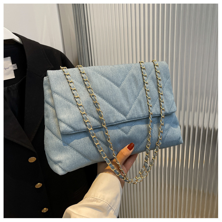 2025 Designer Fashion Woman 3 Handbag Denim Shoulder Briefcase Messenger Bags Large Capacity Work Study Street Blue Tote Bag Purses