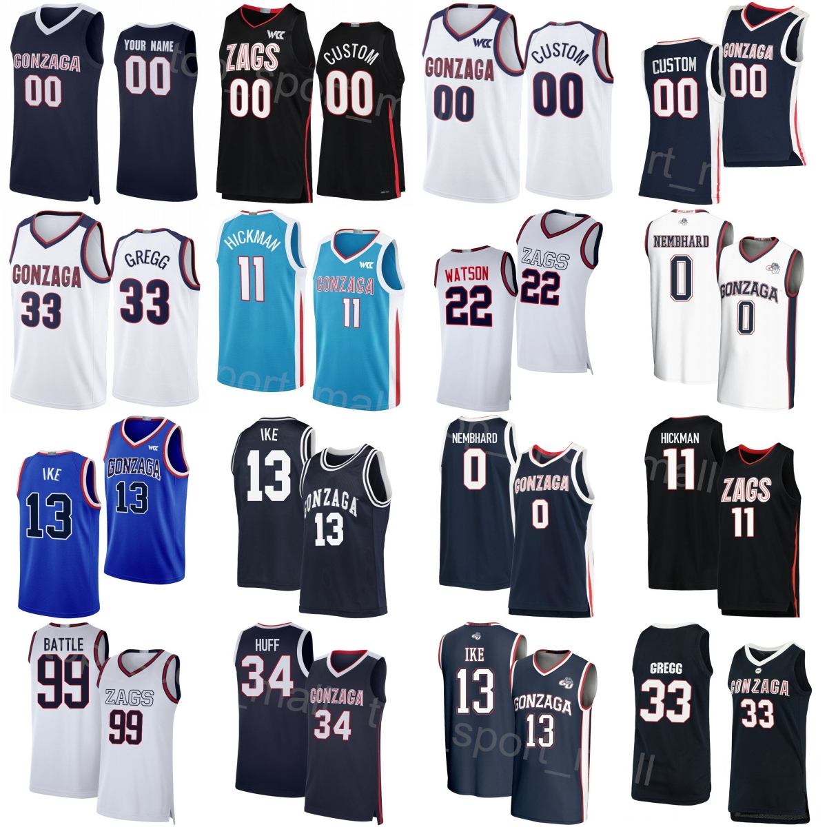 Print College Basketball 0 Ryan Nembhard Jersey University 99 Khalif Battle 34 Braden Huff 11 Nolan Hickman 28 Anton Watson 33 Ben Gregg Shirt Mans Youth Woman GB