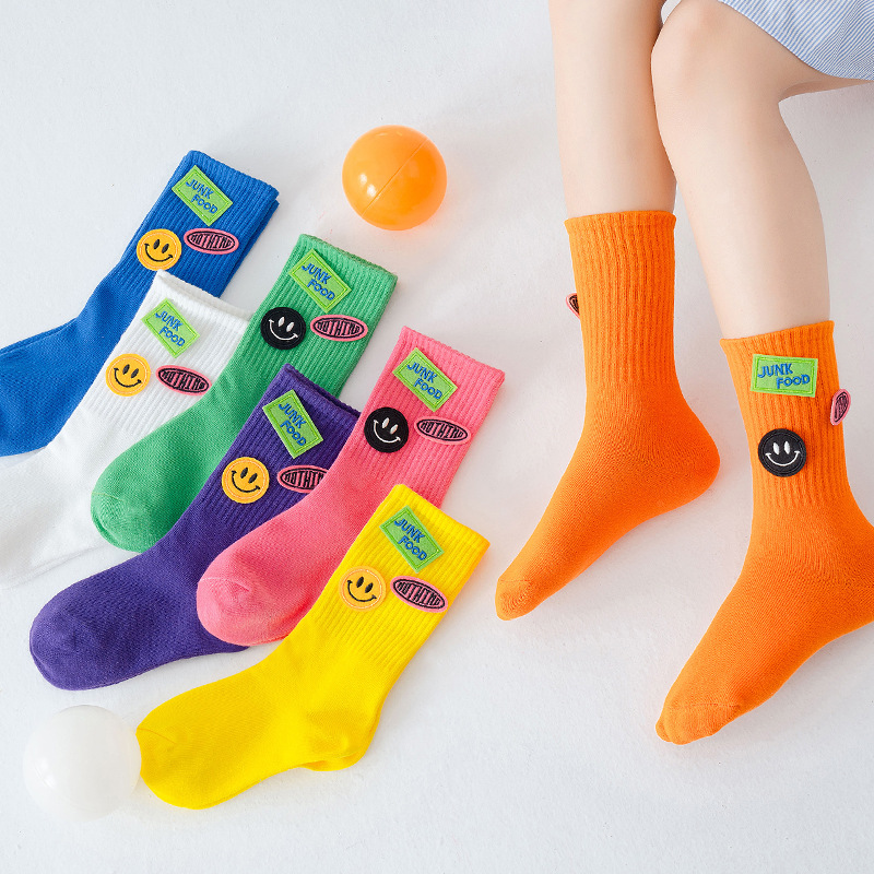 kids Socks boys girls sock multi color candy color long socks yellow blue pink white black green sock 69AK#