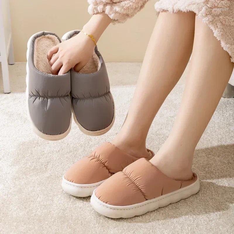 Slippers Women's Winter Home Couple Warm Non Slip Plush Cotton Comfort Thick Soled or Anti Cold zhanyishengli