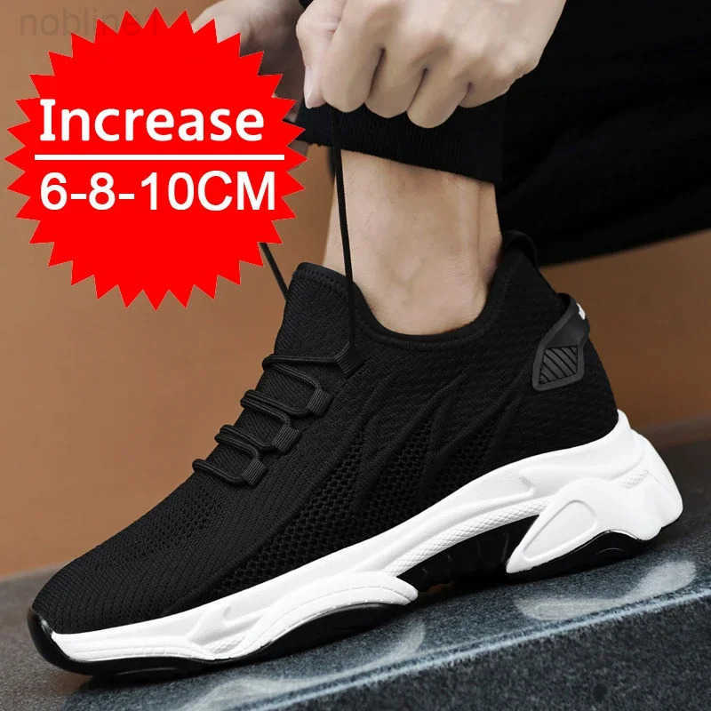 Men Sneakers Elevator Shoes Hidden H Breathable Heightening Shoes For Men Increase Insole 6-8-10CM Mens Casual Height Shoes Z250120