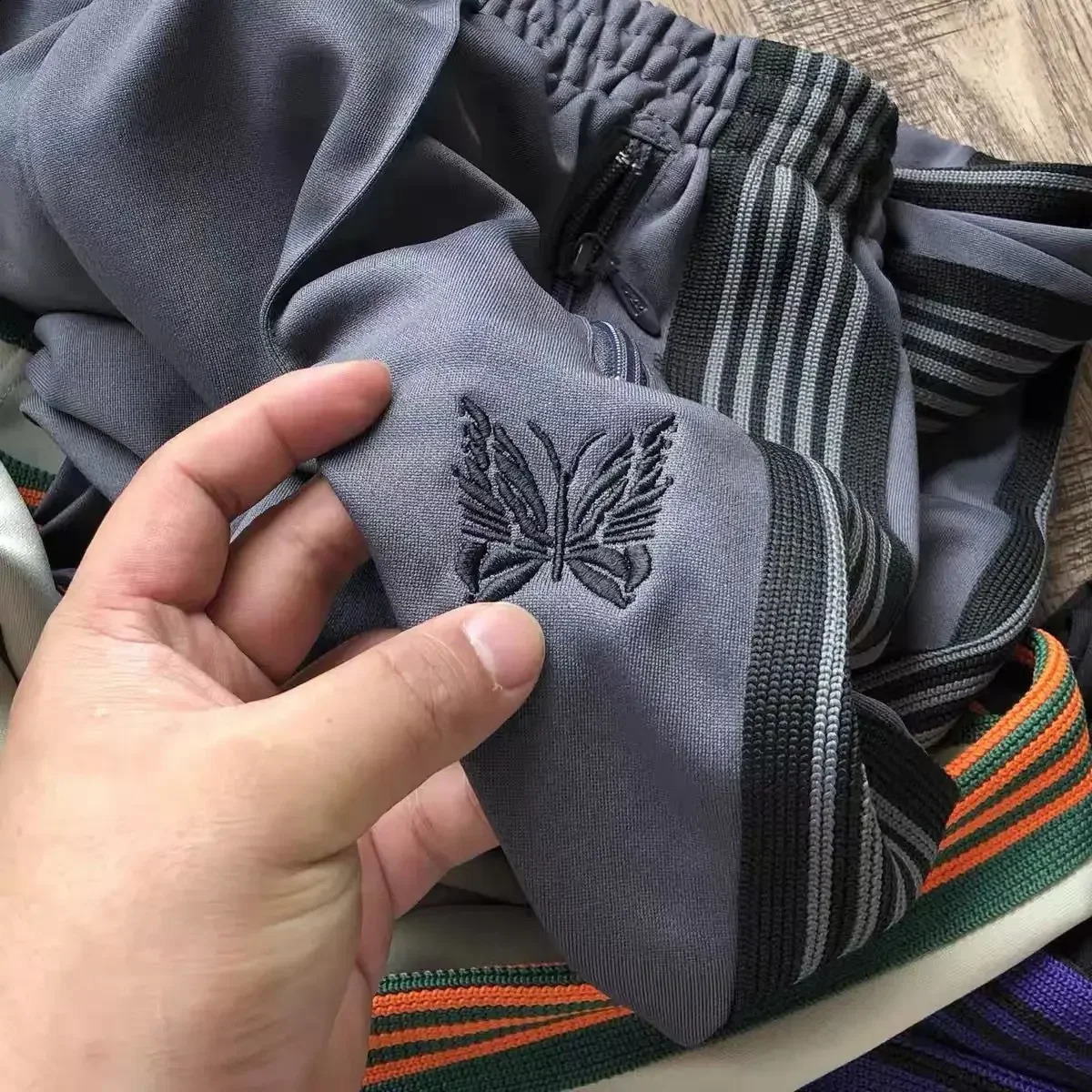 Similar All Black Pants Men Women 1 1 High Quality Embroidered Butterfly Track Straight Trousers 250113