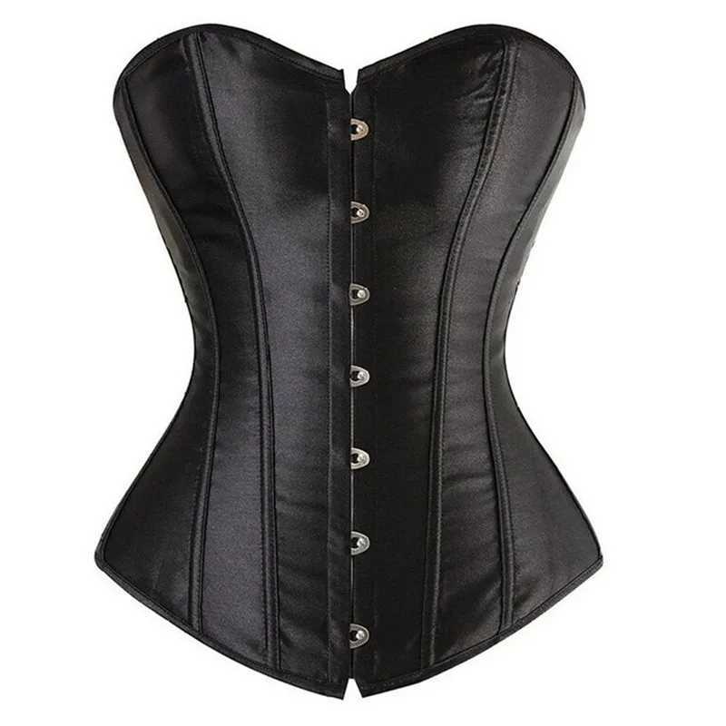 Corset Top Bustier Overbust Women Sexy Satin Lingerie Corselet Plus Size Red Black Green Pink Brown Gold Purple W250120