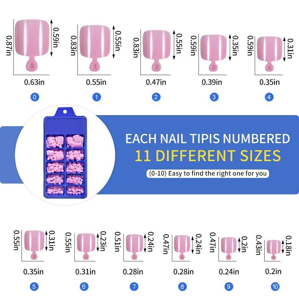 100 pieces/box of short square fake toys solid color acrylic foot nails artistic tips full cover toys pressure machines on toe extension toolsW250120