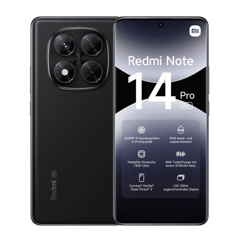 Redmi Note 14 Pro 5G Global Version Smartphone Dimensity 7300-Ultra NFC 200MP Camera 1.5K 120Hz AMOLED Display