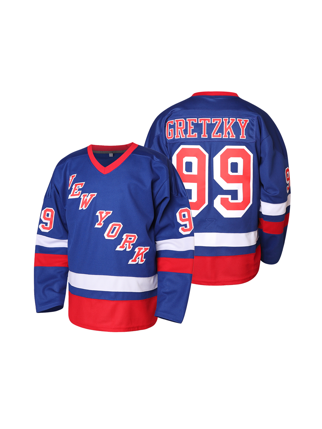 99 Gretzky In Stock Classic Breathable New York Retro Hockey Jersey Stitched Embroidered Polyester Ice Hockey Jerseys