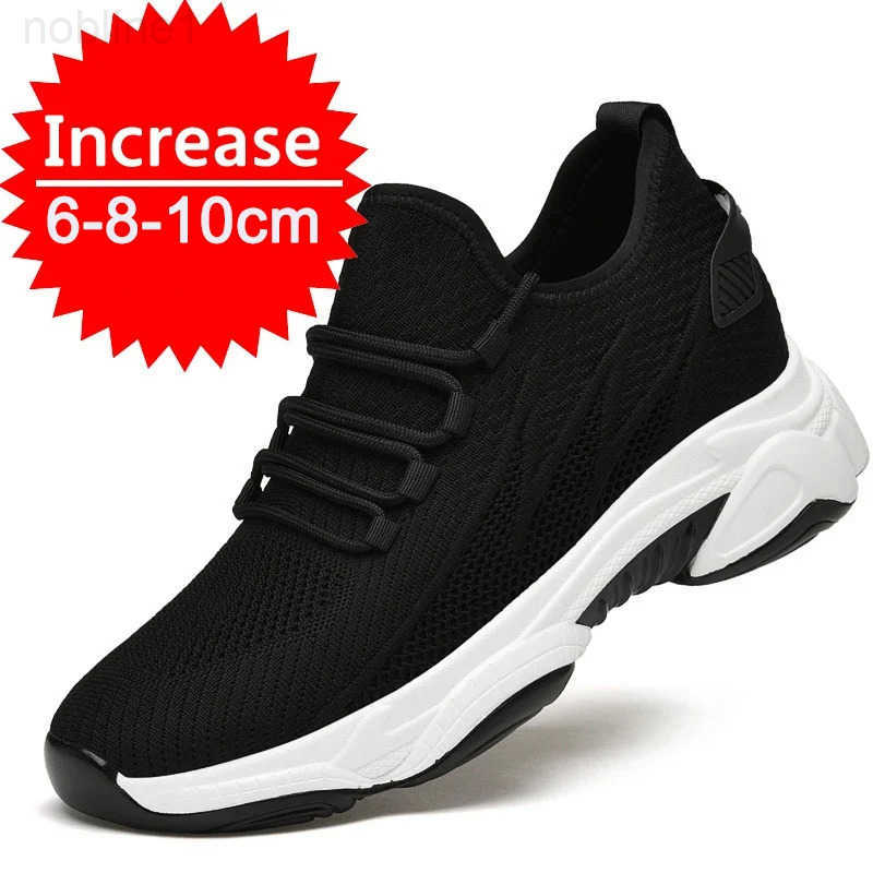 Men Sneakers Elevator Shoes Hidden H Breathable Heightening Shoes For Men Increase Insole 6-8-10CM Mens Casual Height Shoes Z250120