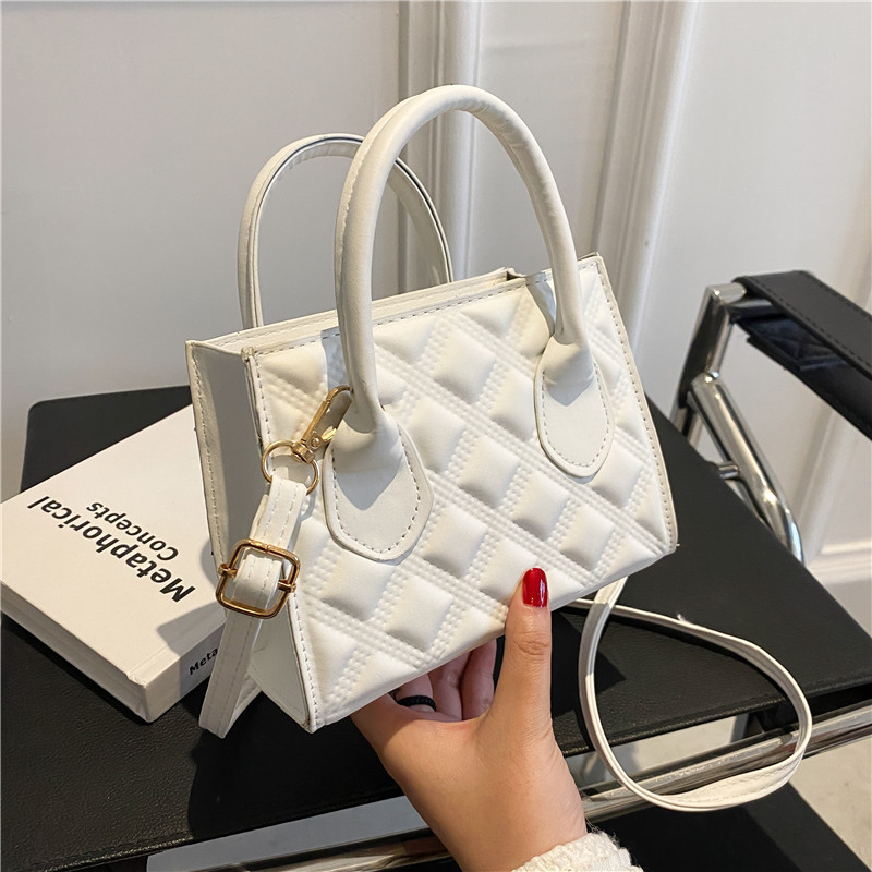 Women's Crossbody One-shoulder Small Square Retro Texture New Trendy Fashion Simple Personality Hand Messenger Bag 2025