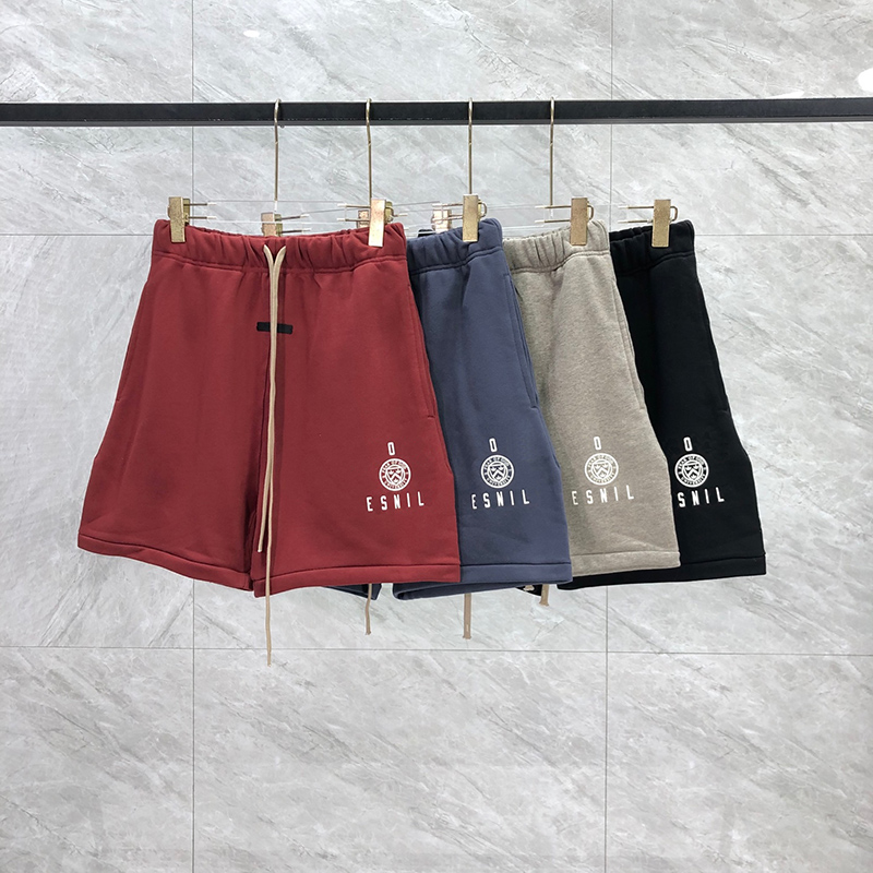 25ss Fashion Summer USA Arc Letter Print Cotton Terry Shorts Women Men Skateboard High Street Middle Pants Joggers 0120