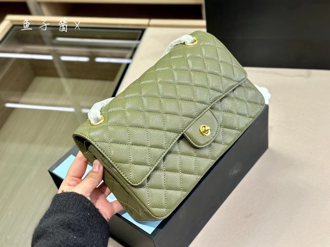 10A Quality Luxury Designers Suede caviar Green Shoulder Bags For Women Luxury Big Crossbody Bags Autumn Fashion Shopping Bags Gold Chain Purse Tote bag leather bags