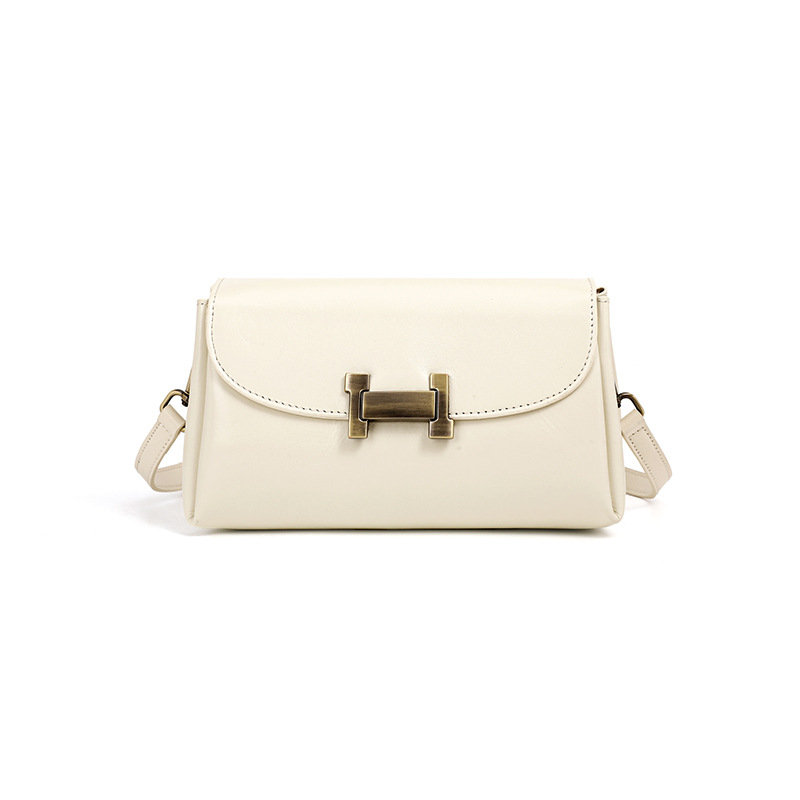 Sophisticated Ladies' Minimalist Square-Shaped Leather Bag - Perfect for Commute and Leisure