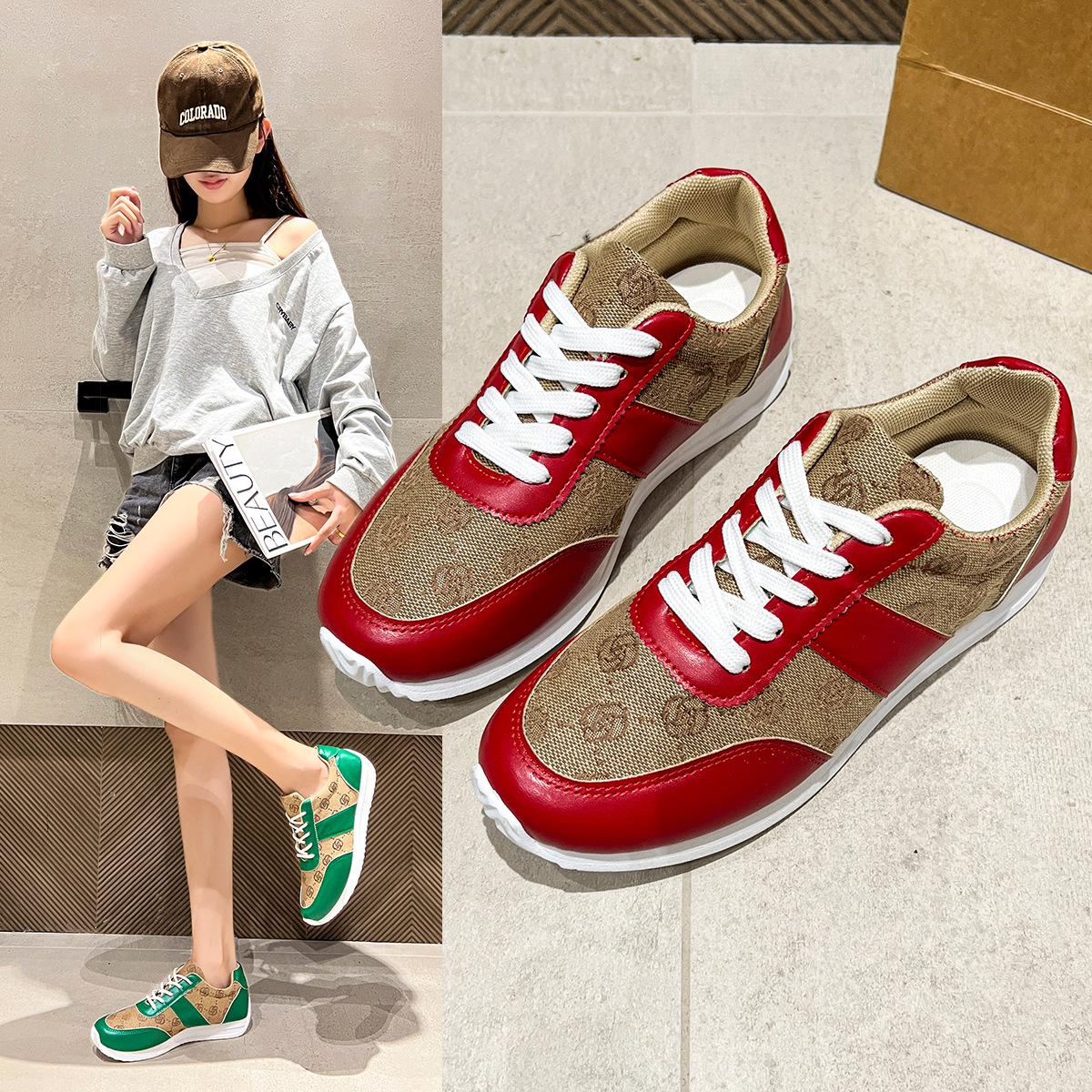 Foreign trade fashion trend shoes women 2025 spring and autumn new light simple soft sole leisure sports sneakers 36-43