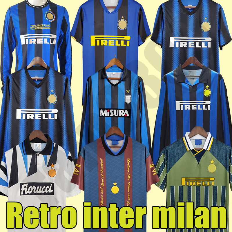 retro soccer jersey inter retro football shirt kits finals 2009 RONALDO ZANETTI SNEIJDER MILITO BATISTUTA ADRIANO Eto'o DJORKAEFF men vintage jersey