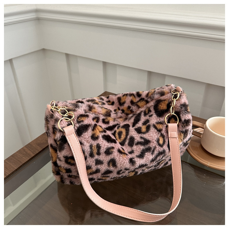 New Fashion Designer Leopard Print Shoulder Bag Casual Wallet Outdoor Handbag Card Bag Bowling Bag Trendy Street Bag