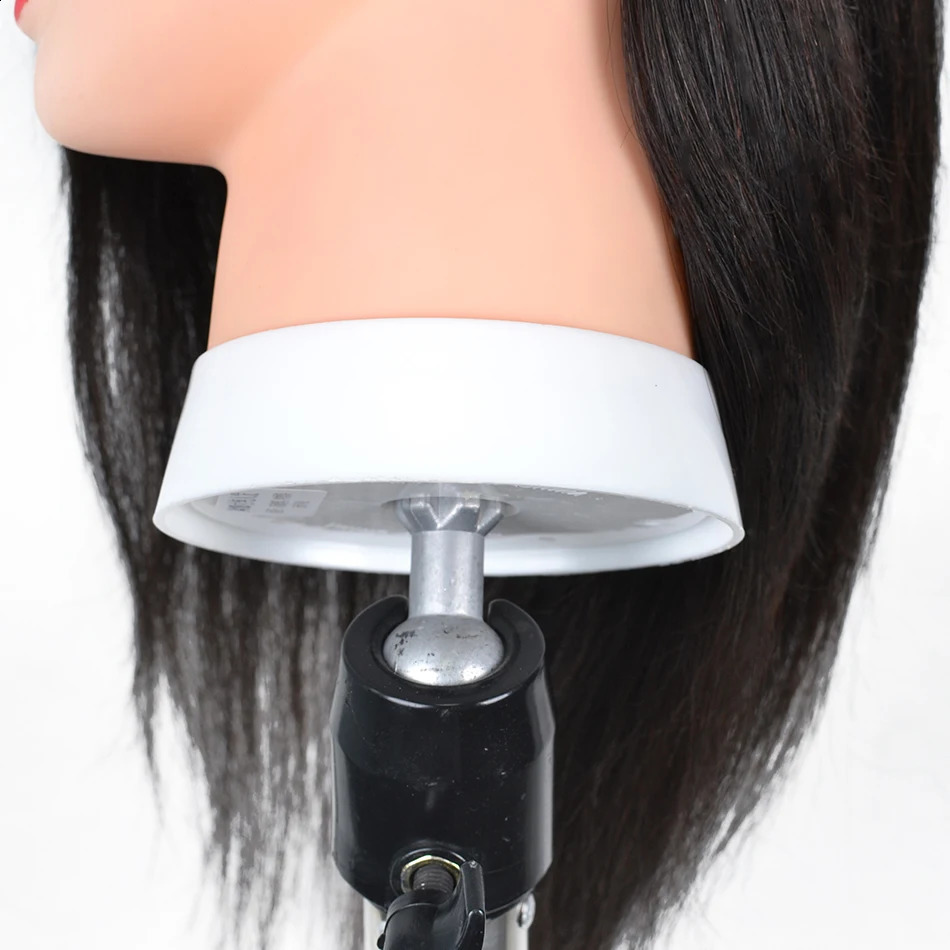 Long Hair Mannequin Head with Human Hair Hairdresser Practice Training Head Cosmetology Manikin Doll Head And Wig Stand Tripod 250114