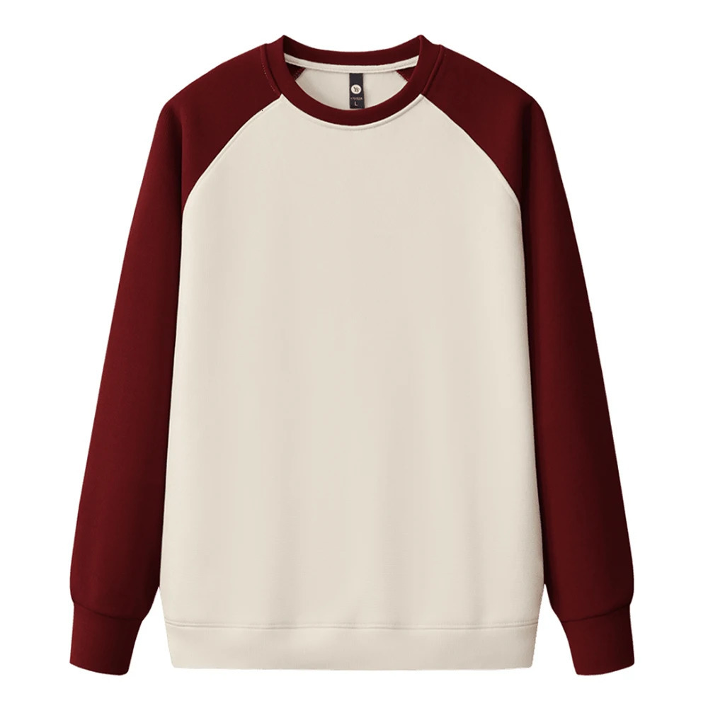 Fashion Color Block Waffle Fleece Sweatshirt Hoodie Men Wholesale Crew Neck Raglan Hoodies For Sudaderas Hombre 250114Z