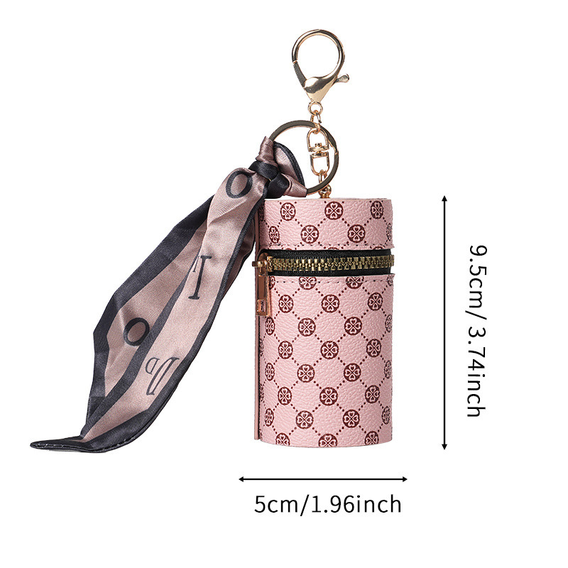 2025 High luxury coin purse pendant earphone bag Lipstick mini keychain bag Retro bucket mouth red envelope simple pendant cash