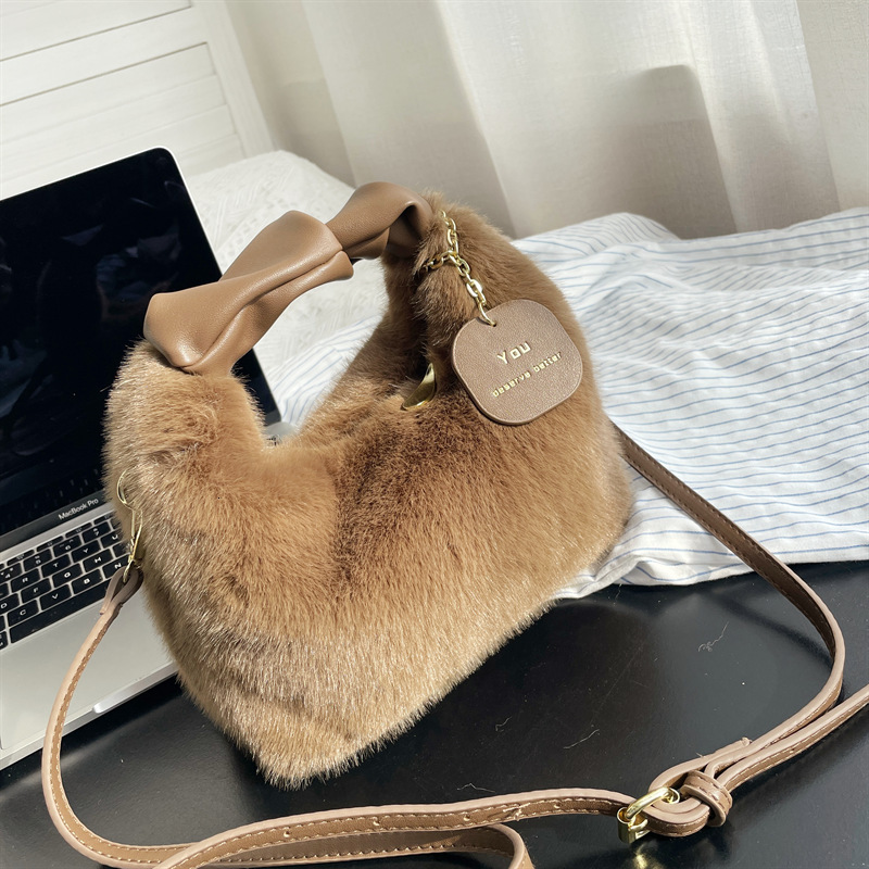 New High-quality Plush Bag Casual Women's Handbag Designer Solid Color Wallet Card Bag Large Capacity Makeup Bag Mobile Phone Bag