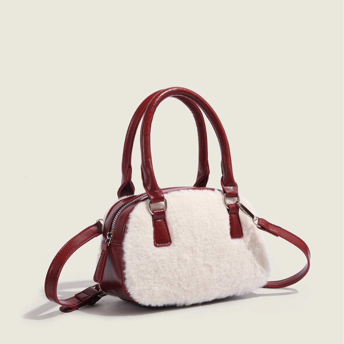 New Designer Boston Handbag Casual Plush Bag Outdoor Crossbody Bag Wallet Large Capacity Mobile Phone Bag Business Bag Card Bag Credit Card Bag Free S