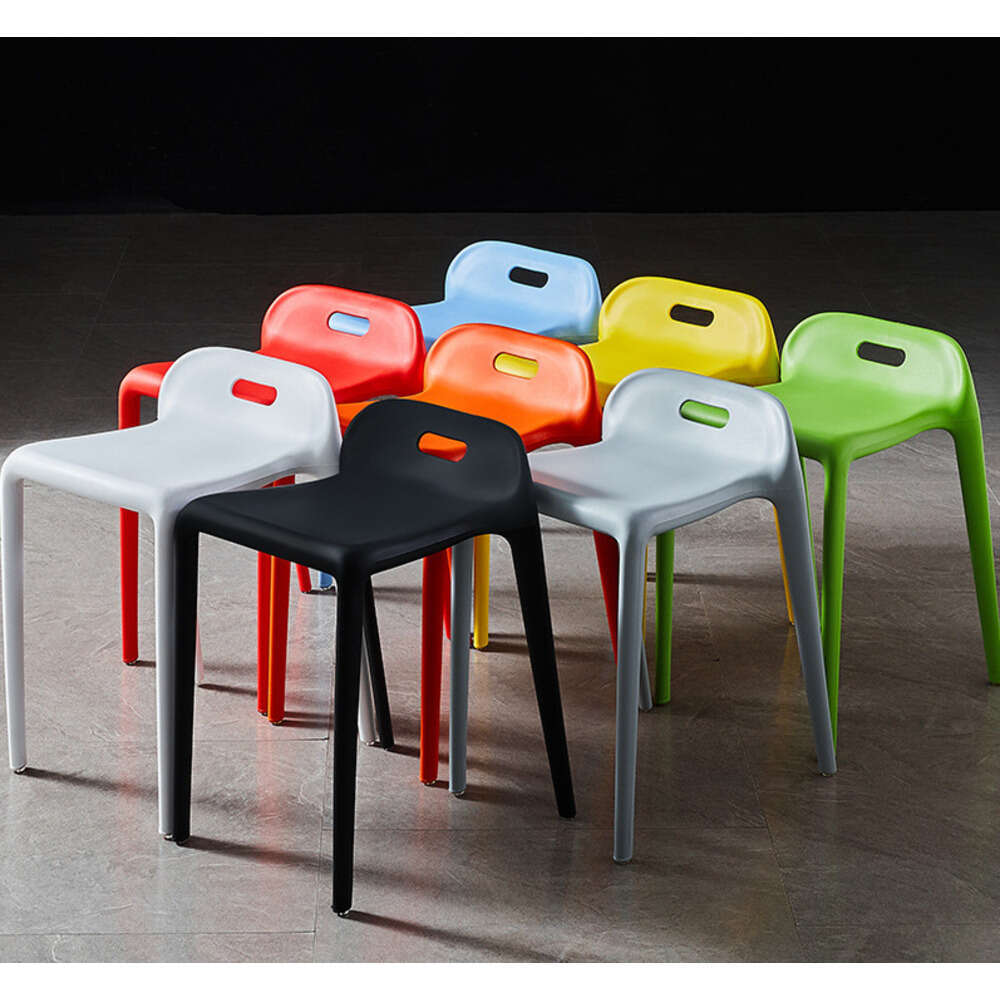 0179 Plastic thickened for home use, living dining, high simple modern table square stool, dining room and other chairs