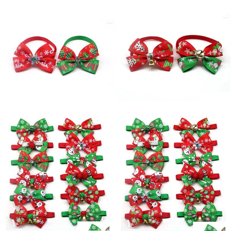 Apparel Accessories 50Pcs Christmas Bow Tie Dogs Pets Samll Cat Puppy Bowties For Small Drop Delivery Pet Supplies Dhqkn