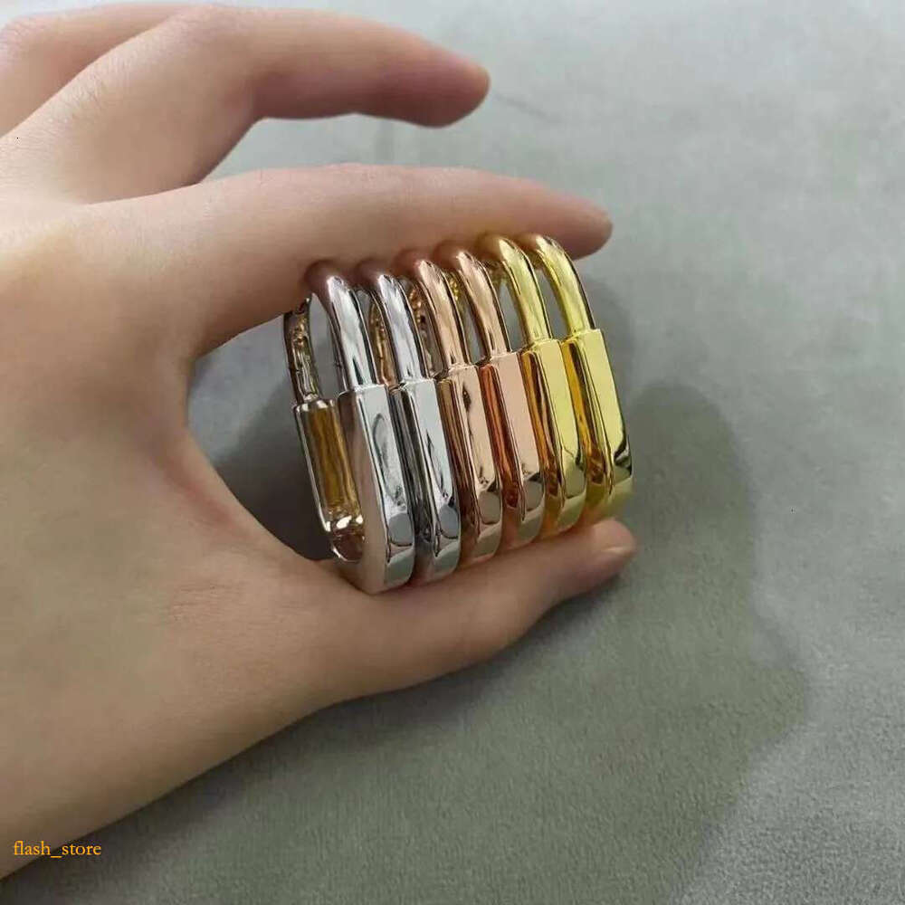 high burnishing women hoop earrings designer horseshoe U shape sterg sier plated gold earrings inlaid crystal dia love earring classic jewelry party