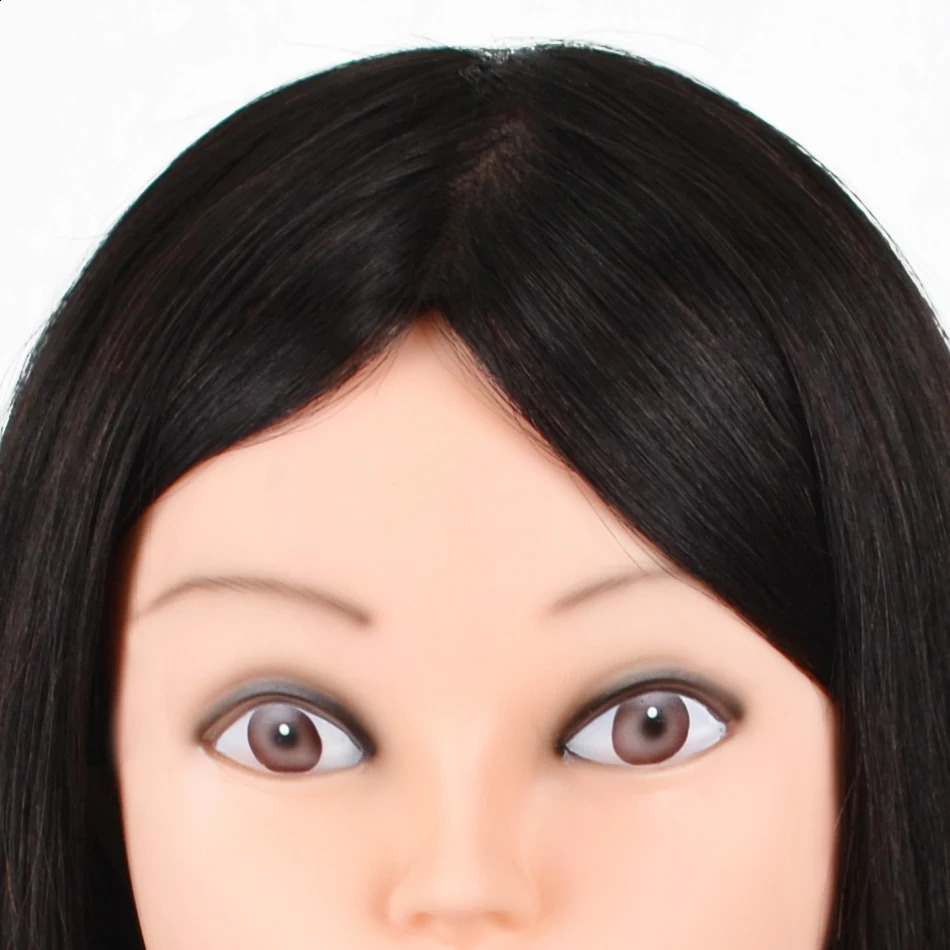 Long Hair Mannequin Head with Human Hair Hairdresser Practice Training Head Cosmetology Manikin Doll Head And Wig Stand Tripod 250114
