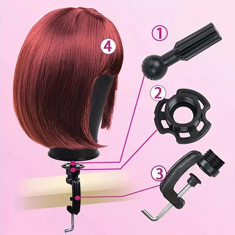 22 Inch Mannequin Head With Stand Canvas Head Wig Model WithMount Hole For DlY Wig Making 250117