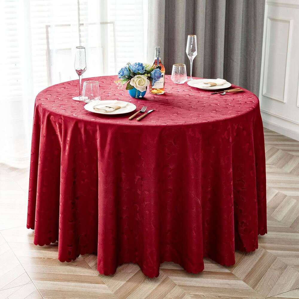 0176 Five star hotels, large round tablecloths, jacquard dark patterned high-end table skirts, embroidered tablecloths
