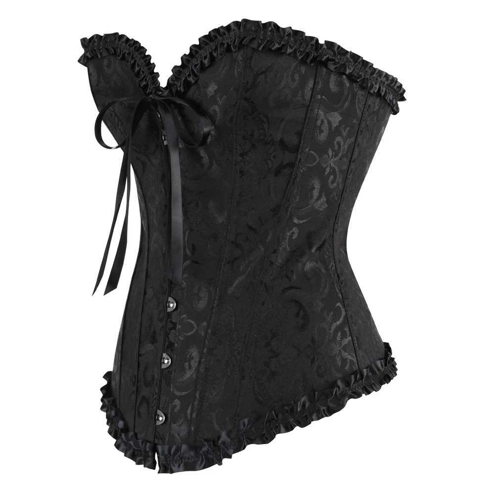 Sexy Women Bustier Lace Up Corset Top Corset Boned Waist Trainer Lingerie Overbust Corsets Body Shaper Corsets for Women W250120