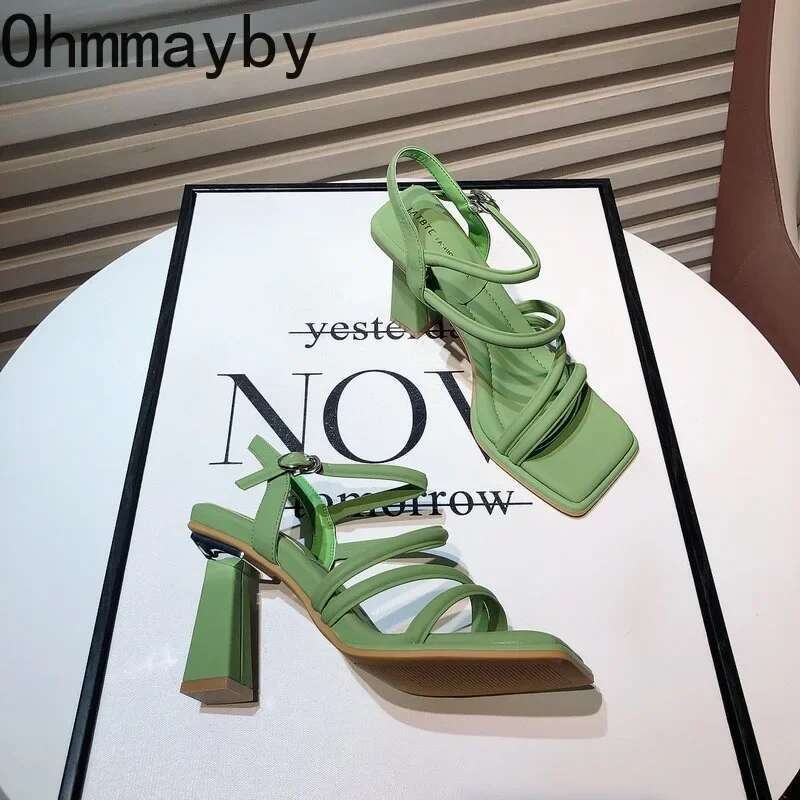 Designer Summer Women Sandals Fashion Elegant Narrow Band Shoes Ladies Outdoor Party Dress High Heel Sandalias