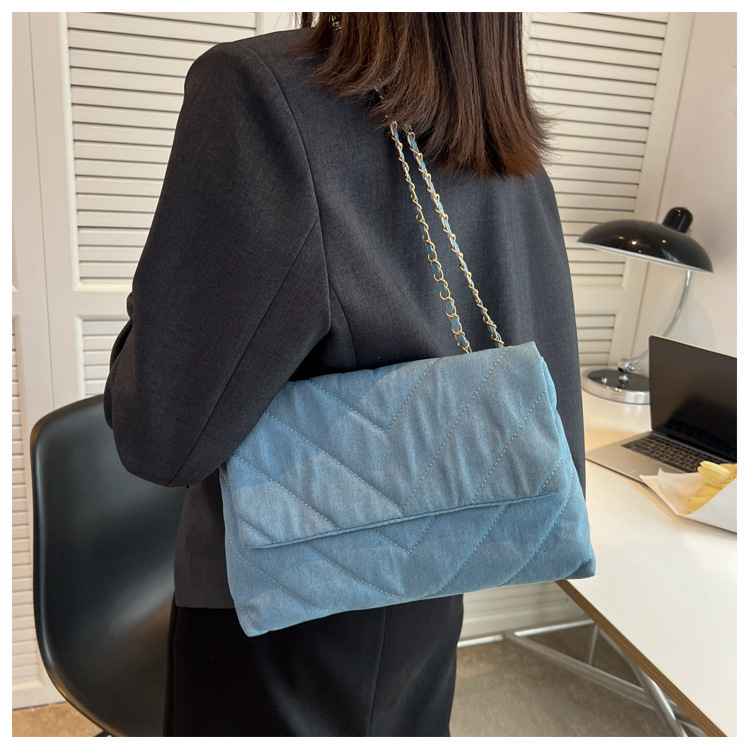 2025 Designer Fashion Woman 3 Handbag Denim Shoulder Briefcase Messenger Bags Large Capacity Work Study Street Blue Tote Bag Purses