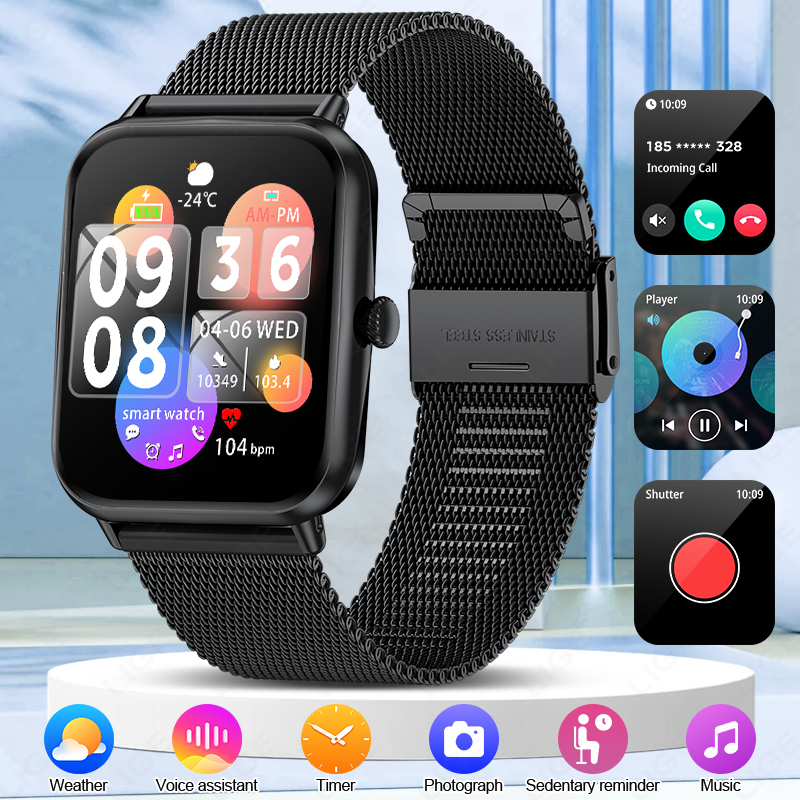 LIGE's latest Bluetooth smartwatch sports meter step multi-functional watch lift screen light sleep monitoring music control Bluetooth call Remot