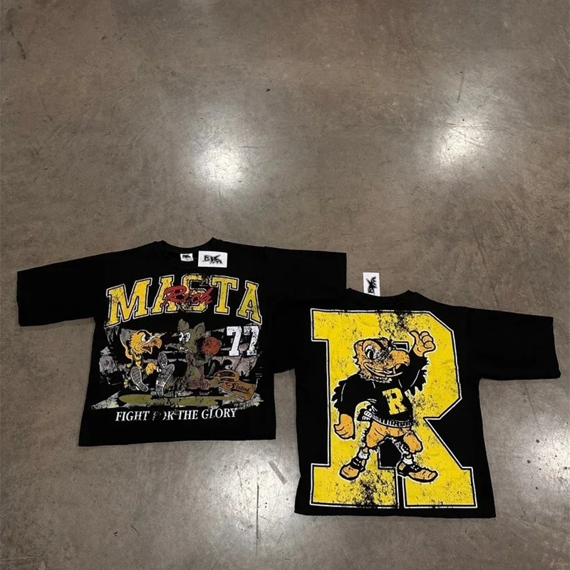 Streetwear Y2K Long Sleeves T Shirt Hip Hop Stripe Printing Loose Sweatshirt Men Women Pure Cotton Round Neck T Shirt Tops 241231