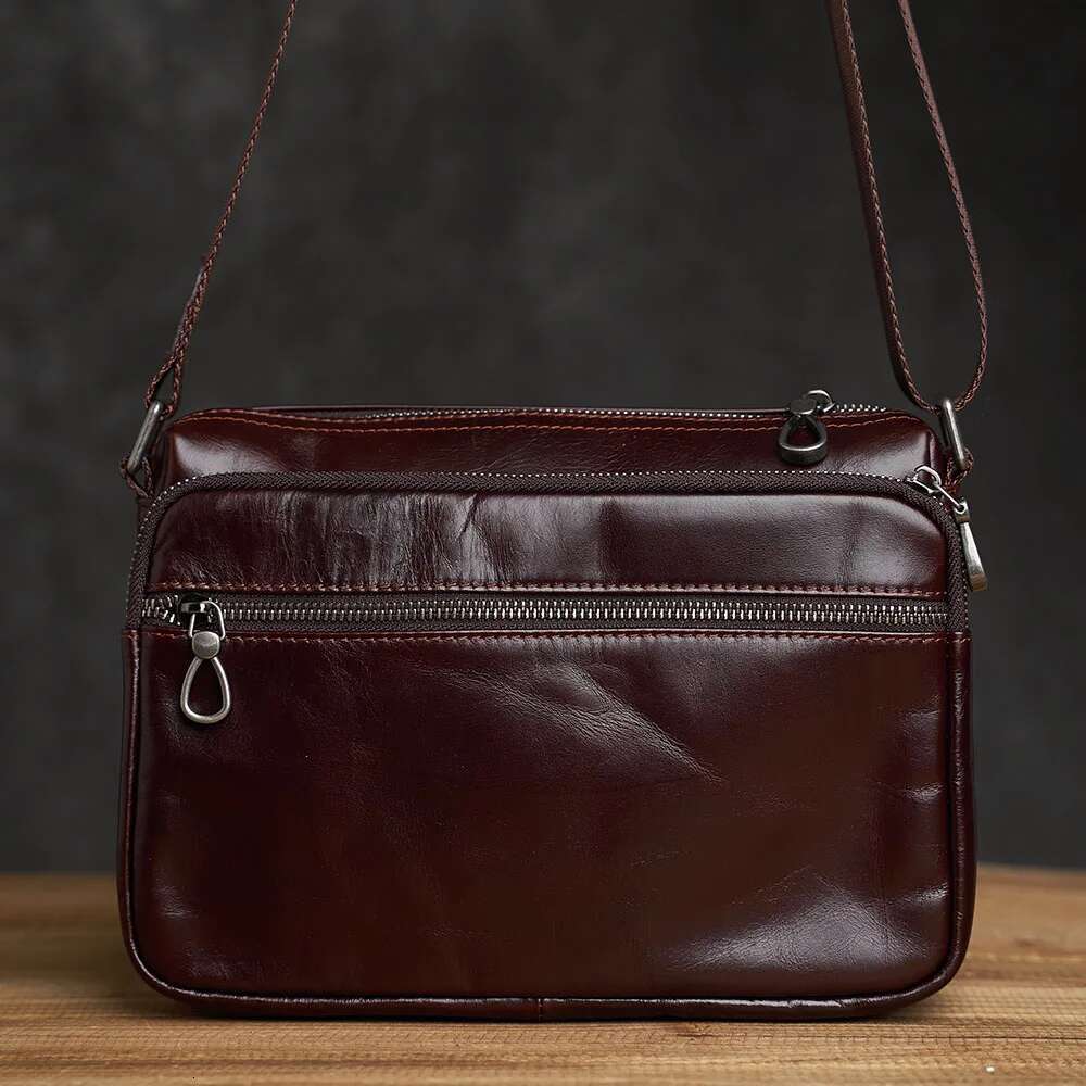 ZRCX Men's 100% Genuine Leather Baowhide Crossbody Bag Men Shoulder Large Capacity For Male Messenger Tote Bags