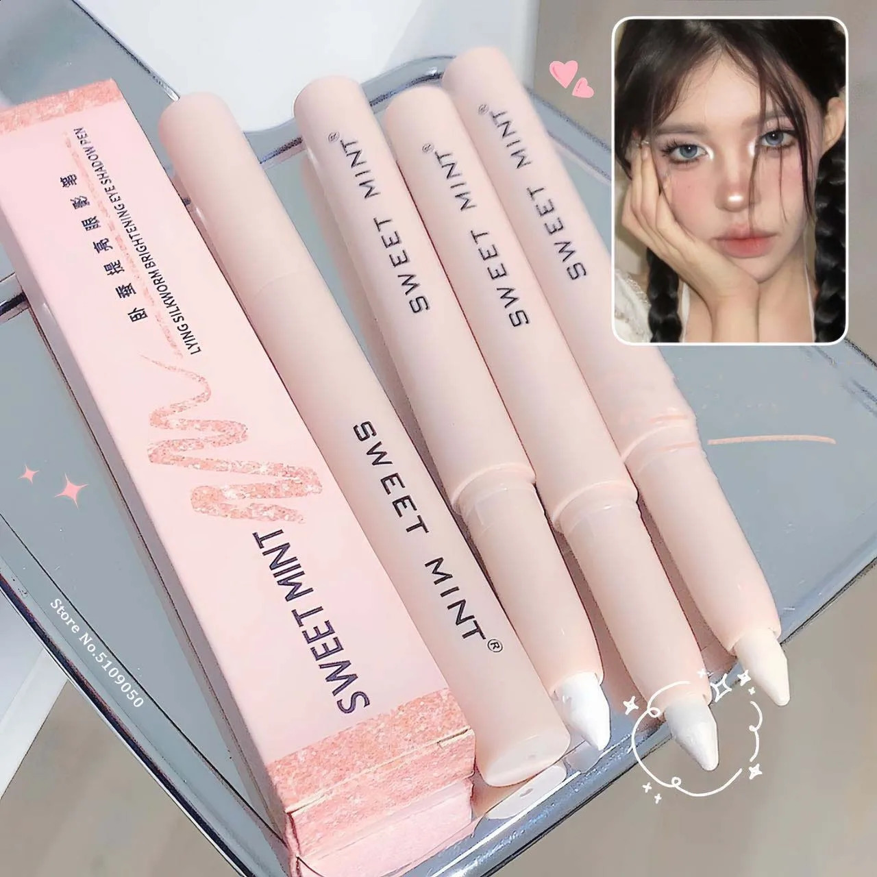 White Eyeliner Shiny Glitter Eyeshadow Stick Eye Liner Pen 15 Colors Matte Brown Pink Pearlescent Eyes Makeup Brighten Silkworm 250117
