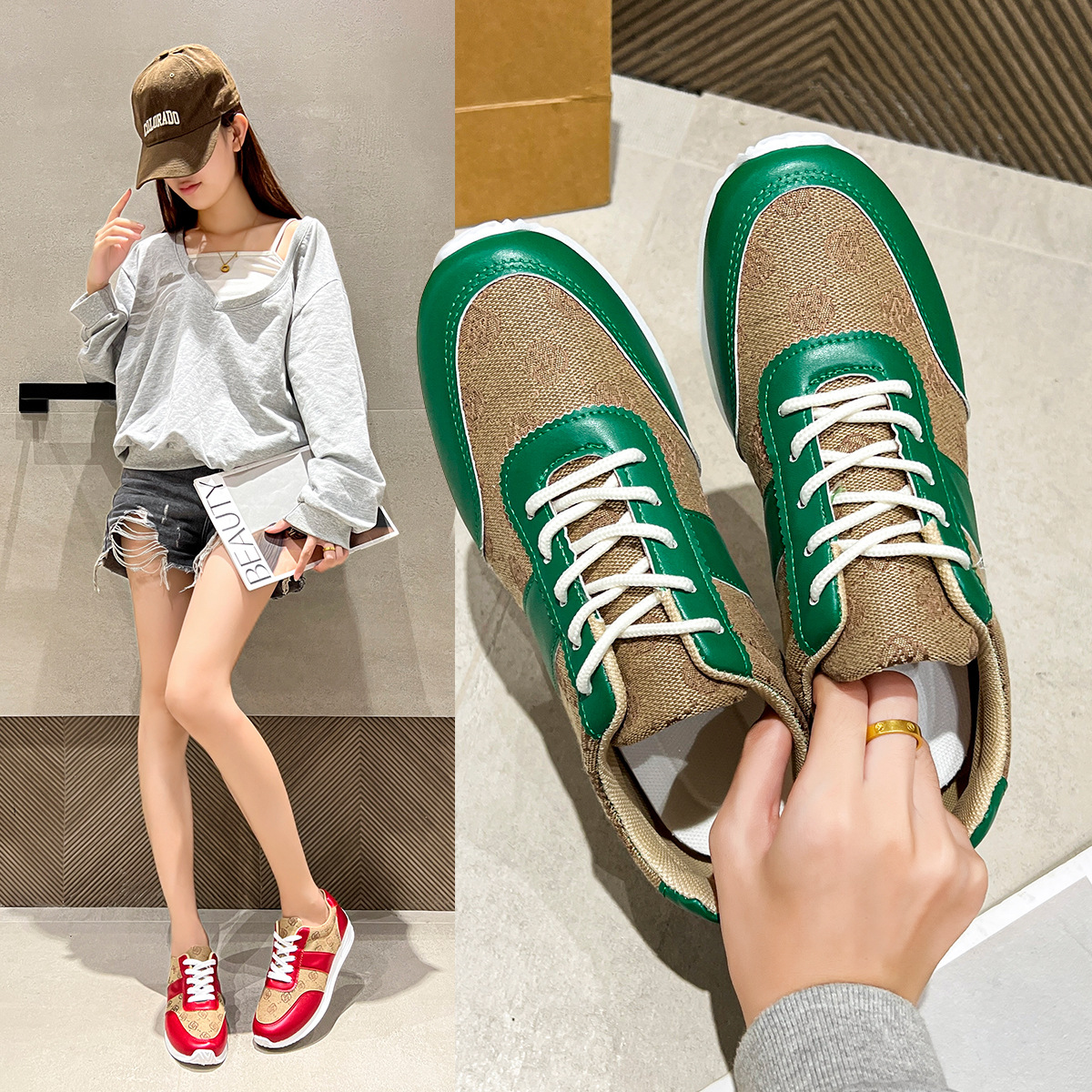 Foreign trade fashion trend shoes women 2025 spring and autumn new light simple soft sole leisure sports sneakers 36-43