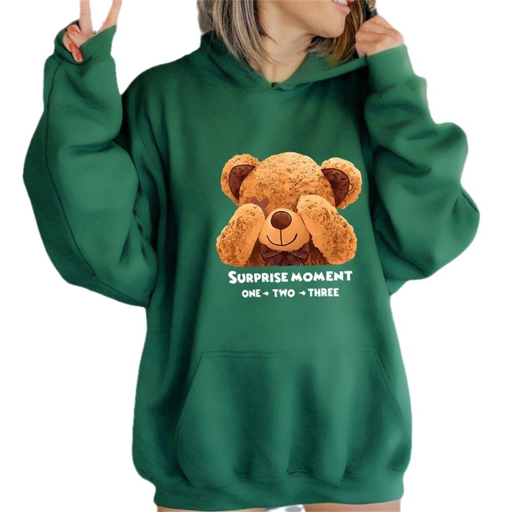 2025 New Autumn Winter With Fashionable Lettering Printed Hooded Back Collar And Plush Hoodie For Women