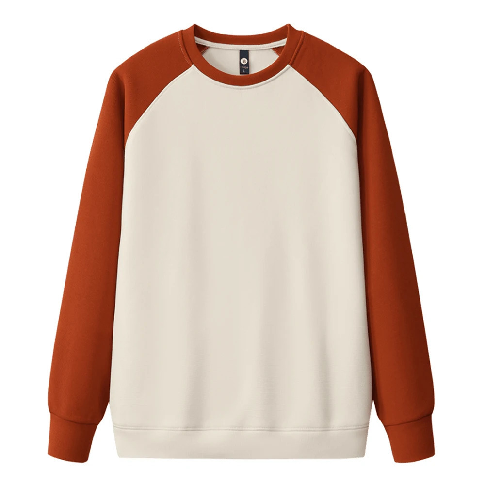 Fashion Color Block Waffle Fleece Sweatshirt Hoodie Men Wholesale Crew Neck Raglan Hoodies For Sudaderas Hombre 250114Z