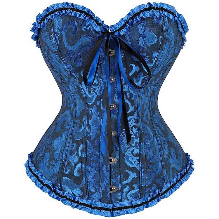 Womens Vintage Overbust Corset Tops Gothic Victorian Lace-up Boned Bustier Shapewear Slimming Waist Shaping Corset W250120
