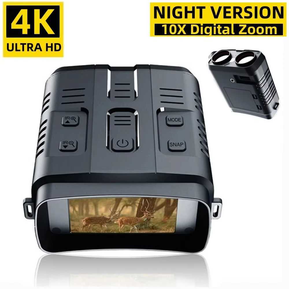 4K Night Vision Binoculars Device 10x Digital 800m Full Dark 8W Infrared WiFi Tescope Goggs For Cam Hunting Video Record W250116