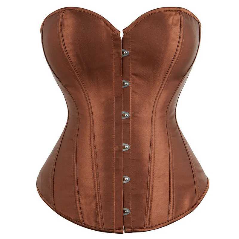 Corset Top Bustier Overbust Women Sexy Satin Lingerie Corselet Plus Size Red Black Green Pink Brown Gold Purple W250120