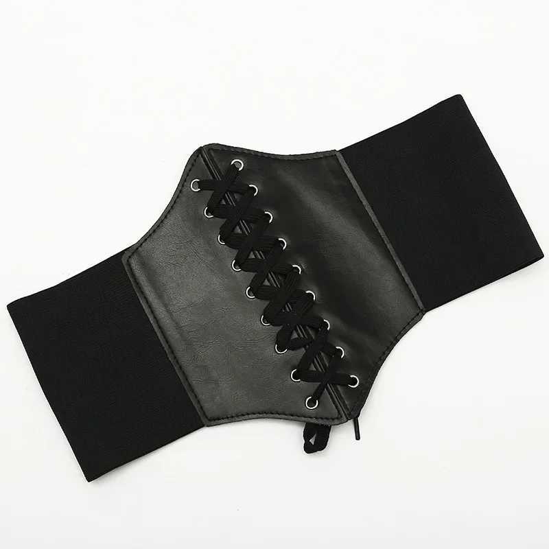 Women Elastic Wide Corset Belts Faux Leather Slimming Shaping Girdle Belt Tight High Waist Versatile for Daily Bustier Corsets W250120