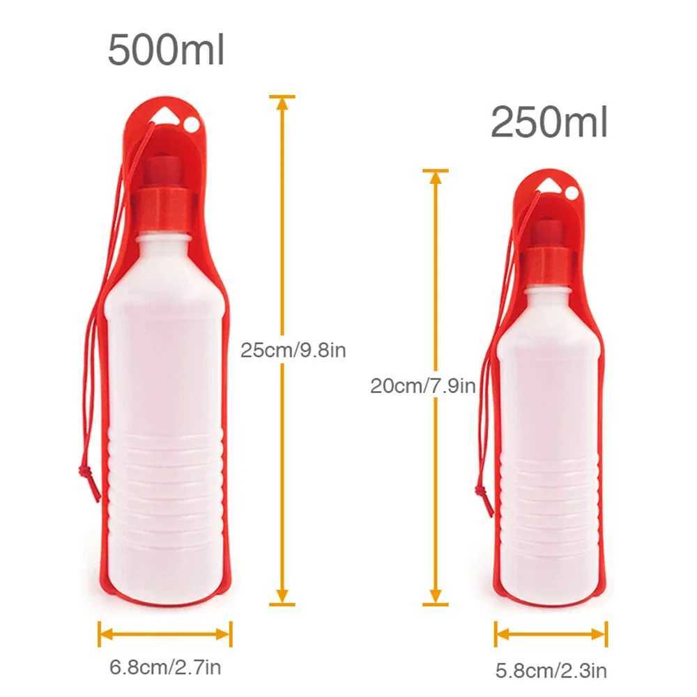 250/500ml pet cat and dog water bottle foldable portable beverage bottle travel outdoor beverage bowl Y250319