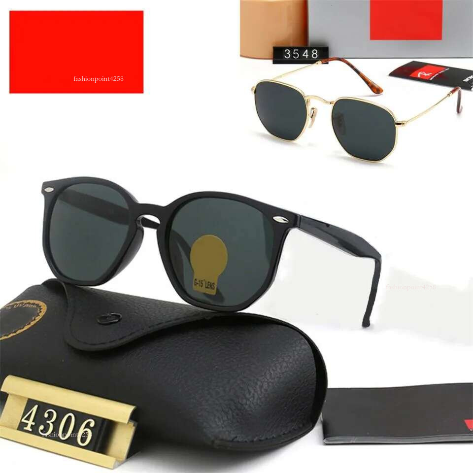 2023 Designer Hexagonal Sunglasses Brand 4306 3548 Eyewear Men Women Fashion Classic Polaroid Metal Frame Glass Flat Lenses Sunnies 7e20b6