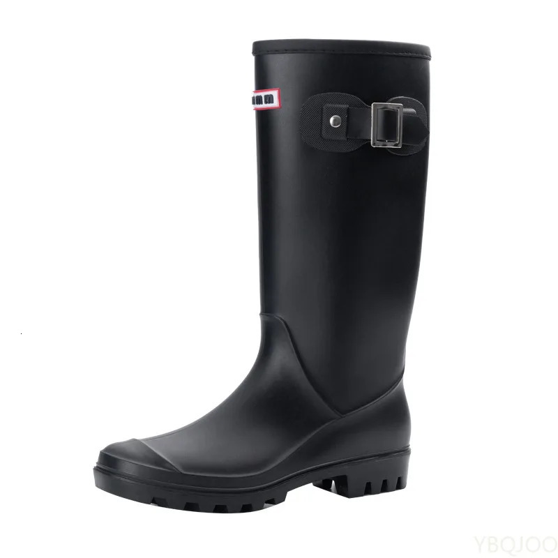 Women Highend Waterproof Rain Boots Womens Kneelength Fashion Rubber Girls Shoes PVC 250117