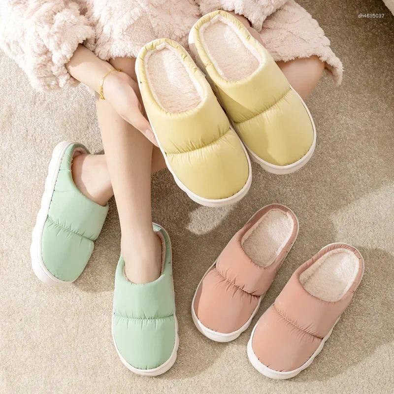 Slippers Women's Winter Home Couple Warm Non Slip Plush Cotton Comfort Thick Soled or Anti Cold zhanyishengli