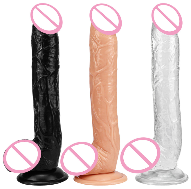 PVC Unisex Realistic Dildo with Suction Base - Adjustable Size for Couples' Play